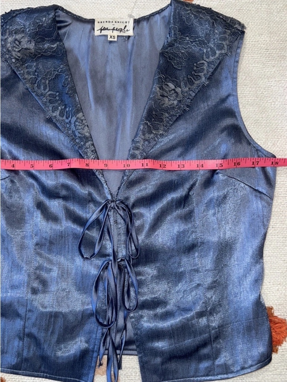 🆕 Free People x Brenda Knight Satin and Lace Maxi Skirt & Vest Set XS - Picture 11 of 16